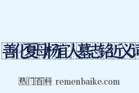 善化夏母杨宜人墓志铭近义词是什么意思的图片